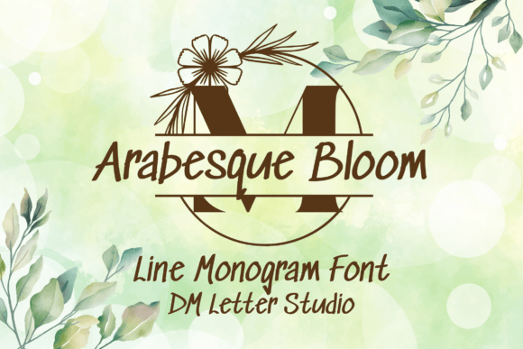 Arabesque Bloom Split Monogram: A Font for Elegant Design