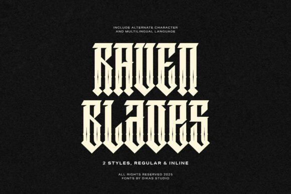 Unleash Gothic Elegance with Raven Blades Font